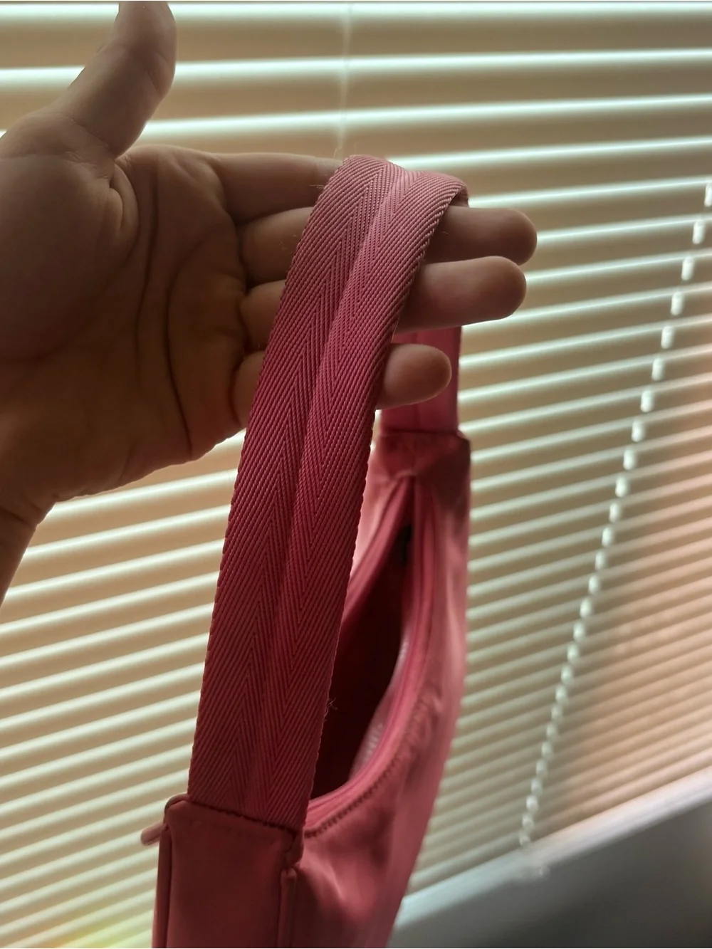 Triangle “P” Pink Nylon Shoulder Bag